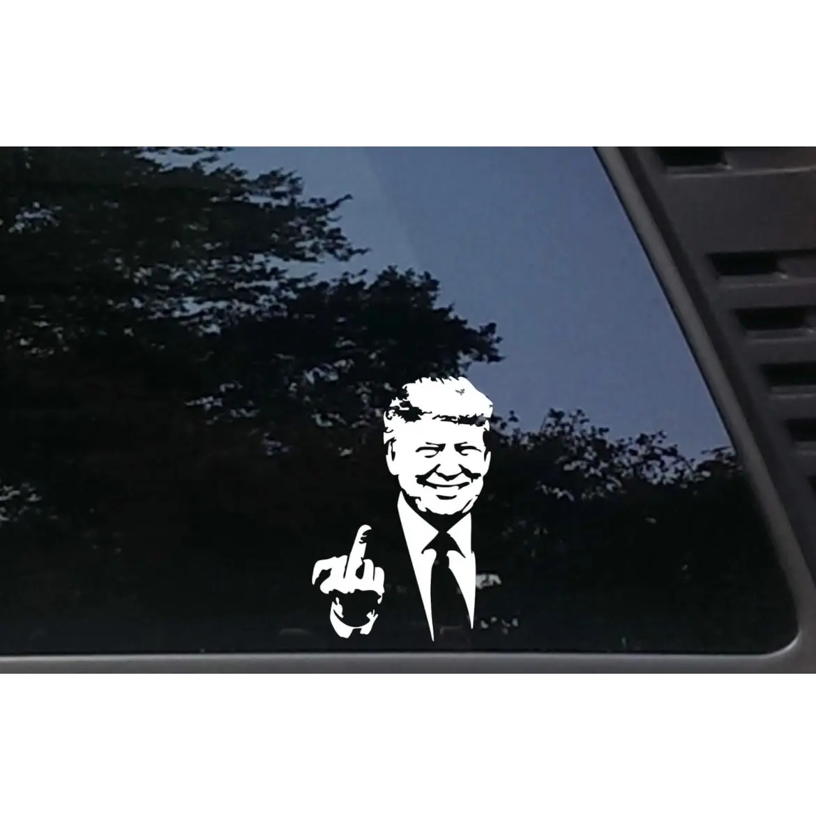 Trump Flipping The Bird - 3 3/4" x 5 1/2" die Cut Vinyl Decal/Sticker for Cars, Trucks, Windows, Boats, Tool Boxes, etc NOT Printed! Made and Ships from The USA!