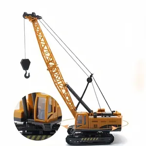 High-Quality Kids Construction Vehicle Toy Set, ABS Excavator Crane Truck Model, Perfect Halloween Xmas Birthday Party Gift
