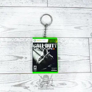 Mini xbox 360 Game Case Keychain inspired by Call of Duty Black Ops 2 | Magnetic Opening Case wit Mini Disc