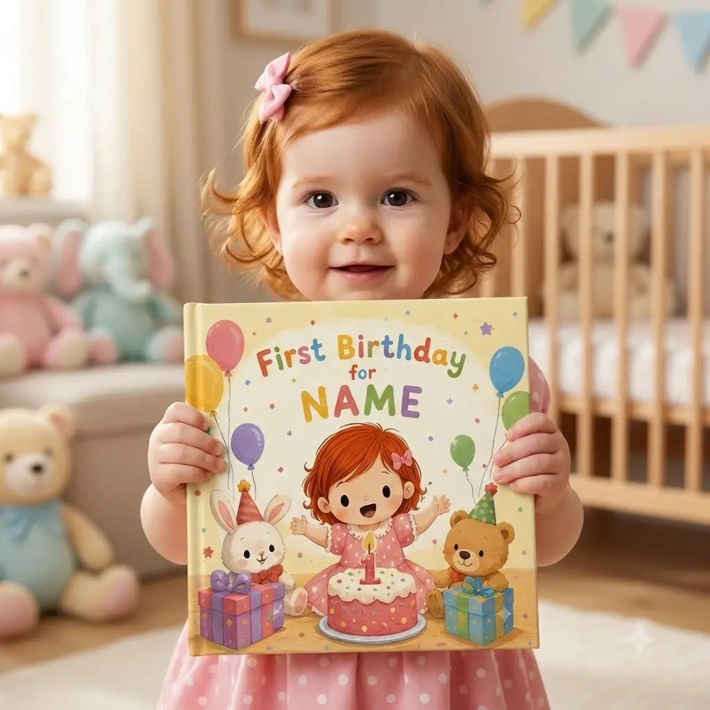 Personalized 1st Birthday Book for Baby, Custom Baby Name Storybook, First Birthday Keepsake Gift for Boys and Girls