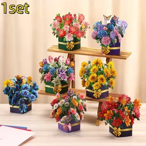 Creative 3D Floral Bouquet Mother's Day Card Set, Handmade Paper Craft, Personalized Laser Cut Notes, Custom Message Card, Custom Art Card, Perfect for Birthdays & Special Occasions
