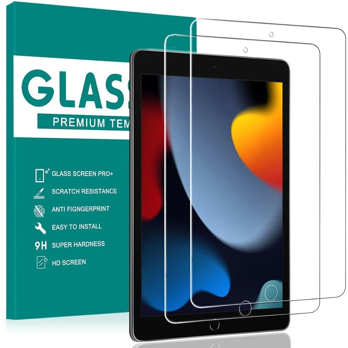 2 Pack Screen Protector for iPad 10.2, Tempered Glass Film Compatible with iPad 9th Generation 10.2 Inch 2021/2020/2019 Anti-Scratch Sensitive Dropproof Screen Protector for iPad 8th/7th Gen