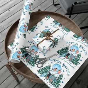 Haynes Sister Sisters White Christmas Movie - Sister Sisters Wrapping Paper, Gift For Christmas Holiday, Xmas Wrap Papers in Matte, Satin Material