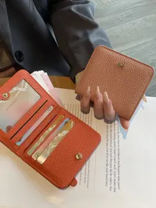 Women's Genuine Leather Wallet New Lightweight Compact Short Design Card Holder Style Cowhide Unique Fashion Accessory Compact Size Durable Fashion Wallet