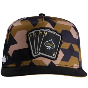 JC HATS Poker Camo Brown Baseball Cap for Men - Cotton Material