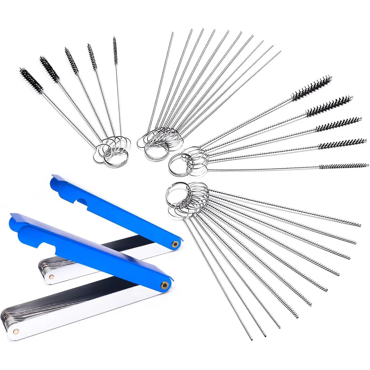 Carburetor Cleaner Tool Kit, 60-Piece Universal Set with Wires, Needles & Nylon Brushes for Motorcycle, ATV, Welder, Chainsaw, Spray Gun & Torch Tips, Cleaning Needles
