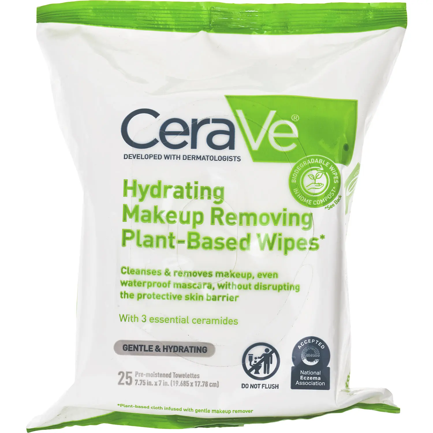 Cerave By Cerave Hydrating Makeup Removing Plant-Based Wipes For Unisex