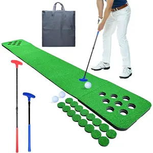 Golf Putting  Set for Indoor & Outdoor,Portable Golf Pong Putting Green Mat with 2 Putters, 2 Balls,16 Hole Covers, 1 Storage Bag for , Backyard, Office & Party, Gifts for Men