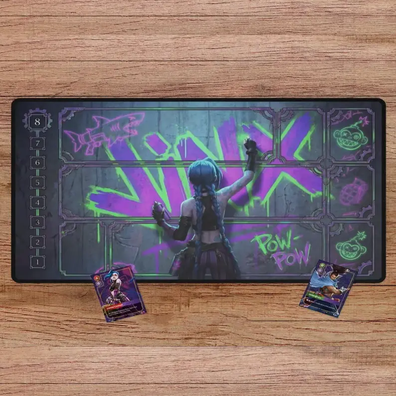 LOL Arcane Jinx Riftbounds TCG CCG Playmat Gaming Desk Mat Mousepad Trading Card Game Mat – FASTSHIPPING