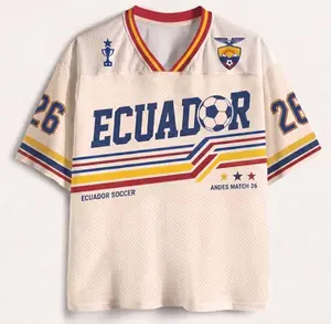 [Custom any Request] Custom Ecuador Soccer Jersey Shirt, Retro Football Jersey, Personalized Name & Number Soccer Top, WC 2026 Fan Apparel, Unisex Game Day Gift Jersey, Ecuadorian Soccer Fan Gift, Soccer Fan Gift for Men and Women