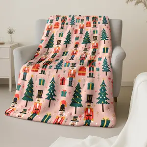 Nutcracker Christmas Throw Blanket, Ultra Soft Fleece, Flannel Throw Blanket, Lightweight Design, Ideal for Holiday Décor & Gifts for Kids/girls