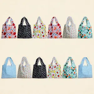 Reusable Grocery Bags - Colorful Pattern Foldable Tote Bags - Washable Heavy-Duty Large Capacity for Shopping, Beach, and Picnics Disposable Hand Lightweight Organiser Hand