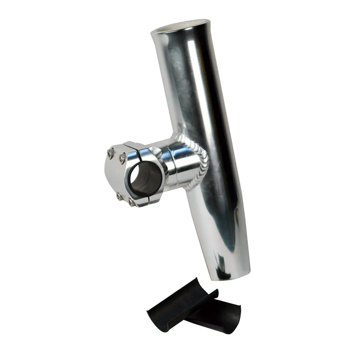 C.E. Smith Adjustable Mid Mount Rod Holder, Anodized Marine Grade Aluminum, Fits 1.66" and 1.5" OD Rails, Includes Sleeve & Hex Key, Fits Rails With 1.66" Or 1-1/2" Od, Marine Alum., Rod Holding, 1.66 & 1.5 In.