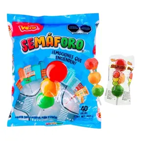 Vero Paleta Semáforo - Lollipops 40 Pcs Candy Snack Sweet