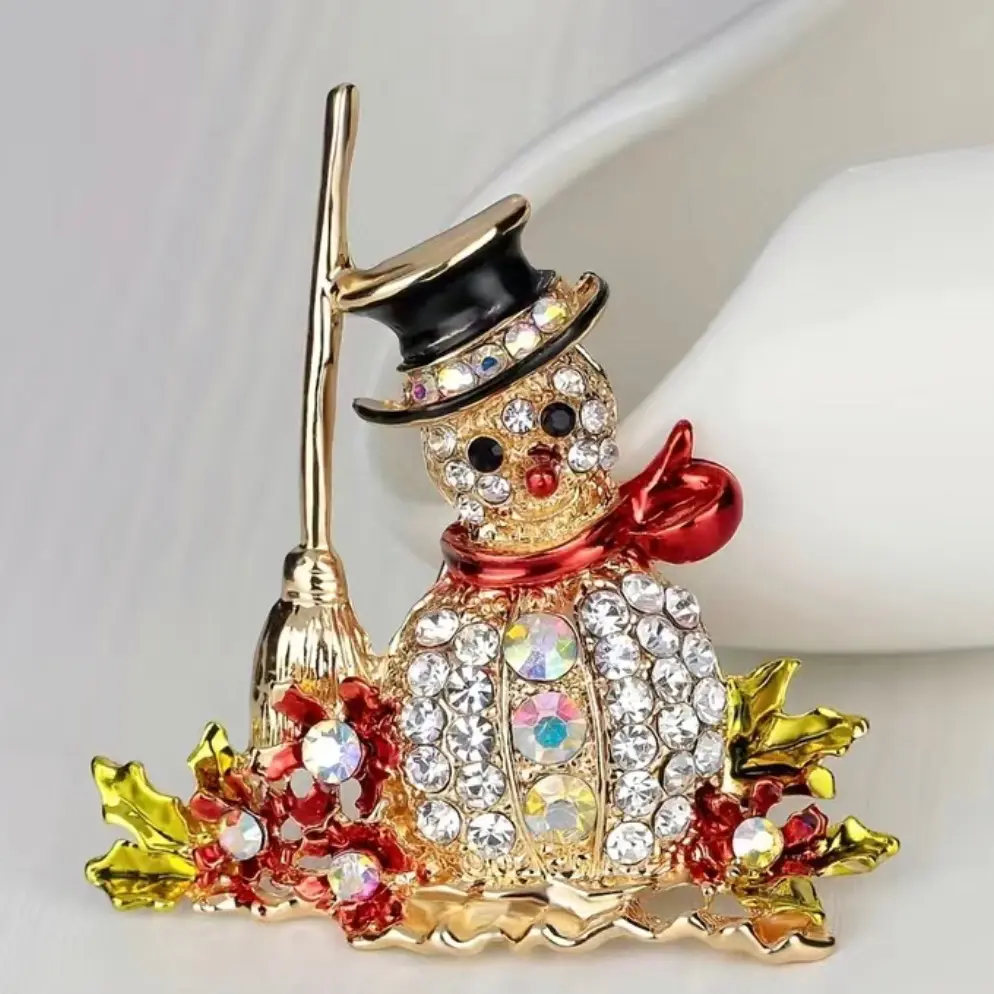 Snowman Brooch, Christmas Brooch Gift