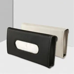 Car Sun Visor Tissue Box, PU Leather Car Tissue Holder, Automotive Interior Storage Decorative Accessories for Car Stowing & Tidying