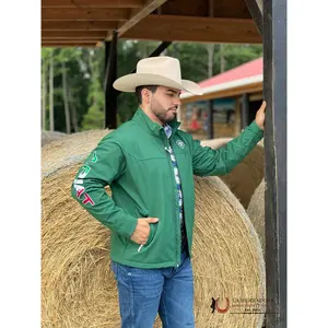 Ariat Men's Verde Mexico Team Softshell Jacket Green AriatTEK Technology Wind & Water Resistant Comfortable Fit Menswear Coats Stylish Plain Long Sleeve