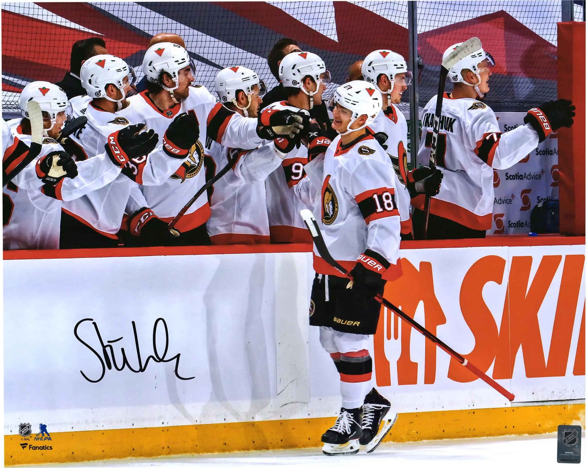 Tim Stutzle Ottawa Senators Autographed 16" x 20" Hat Trick Celebration Photograph - Fanatics Authentic Certified