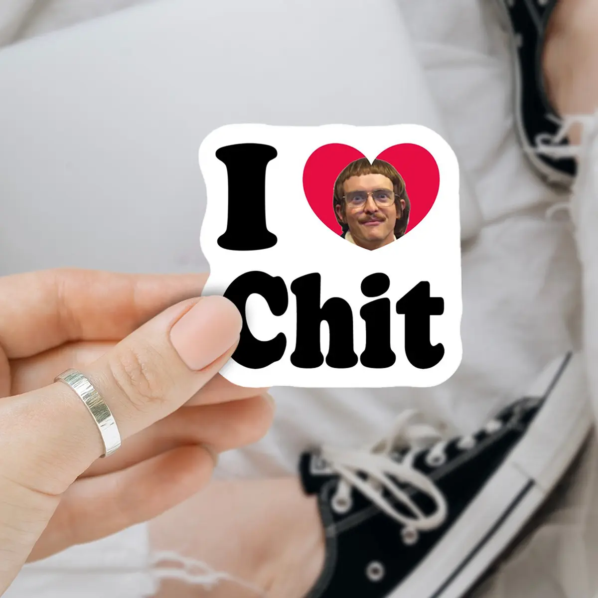 I Love Chit Do It Lady 3 inches Sticker, funny meme Waterproof Sticker for Laptop Water Bottle Book