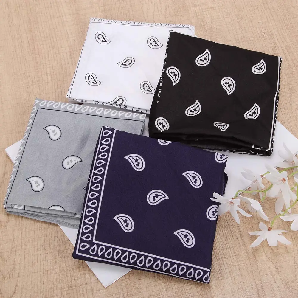 4 Piece Western Paisley Bandanas, Large 27" x 27" 100% Cotton Head Wraps for Men Women, Multi-Purpose Scarf for Music Festivals, Bandana Headbands, Female, Unisex, Multi-Use, Large Size, Western Look, Outdoor Hike