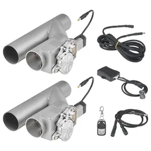 VEVOR Electric Exhaust Cutout, 2.5 Inch 2PCS Universal Stainless Steel Exhaust Valve Kit with One Controller Remote Kit, Cut Out Valve, Y Pipe, Remote Control, Fits Trucks, Sedans, Sports Cars, SUVs