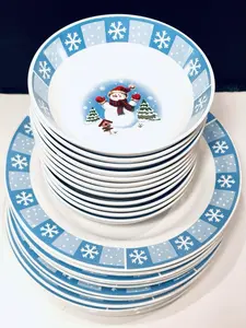 Vintage 2003 merry brite snowman dinner plates & bowls. pick yours!