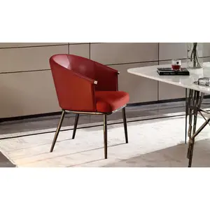 Klaussner Aureo Red Leather Dining Chair