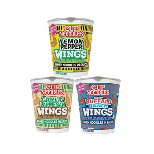 Limited Edition Cup Noodles Lemon Pepper Wings,Garlic Parmesan Wings, Spicy Buffalo Ranch Wings Ramen Noodles in Sauce