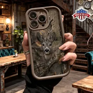 Artistic Deer Forest Pattern Case for iPhone 17 16 15 14 Pro Max 13 12 11 XR XS Plus Air Slim Shockproof Anti Drop Protective Durable TPU Cover