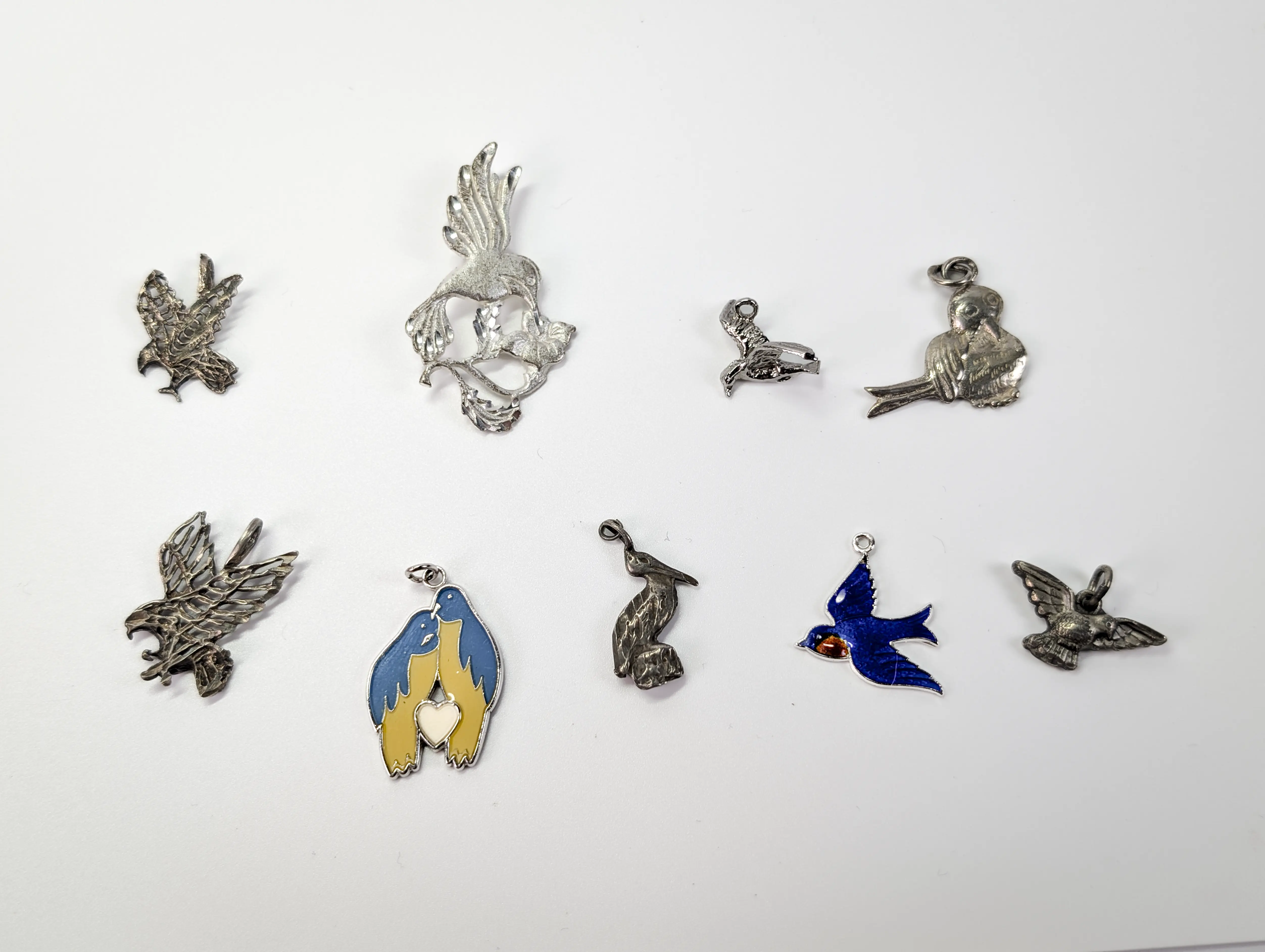 Sterling Silver Bird Charms - Choose by Charm! - Stamped and Tested Sterling - Eagles, Storks, Hummingbirds, Falcons