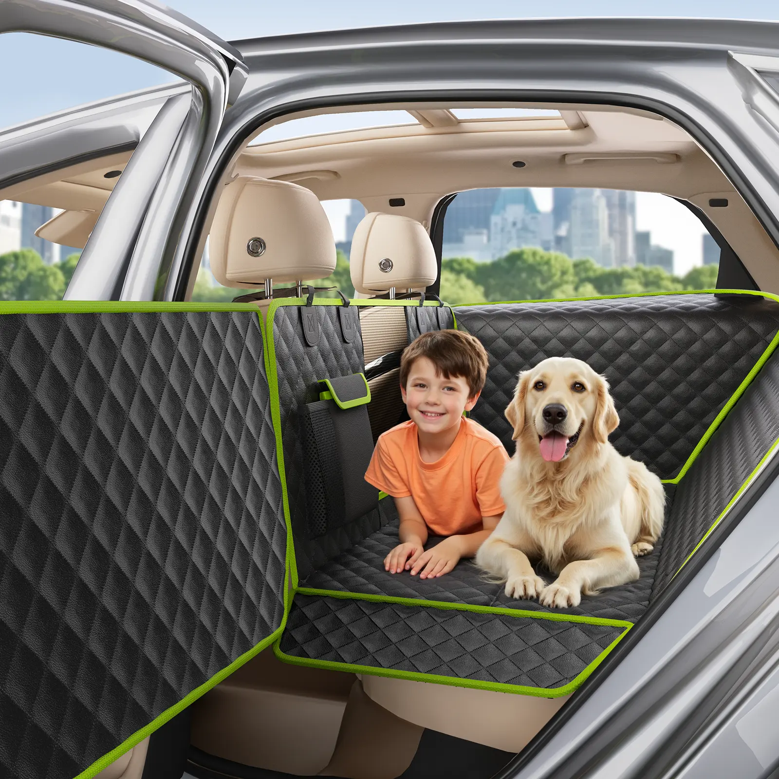 Pecute Dog Car Seat Cover - Heavy Duty Hammock with Hard Bottom, Window Protection, Waterproof Seat Protectors for Car Pet Lovers, Seat Covers For Cars