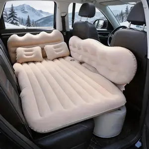 Portable Multifunctional Car Back Seat Inflatable Mattress with Electric Inflation Pump - Adjustable, Canopy-Equipped Kids Outdoor Play Toy for Car Travel, Self-Driving Trips