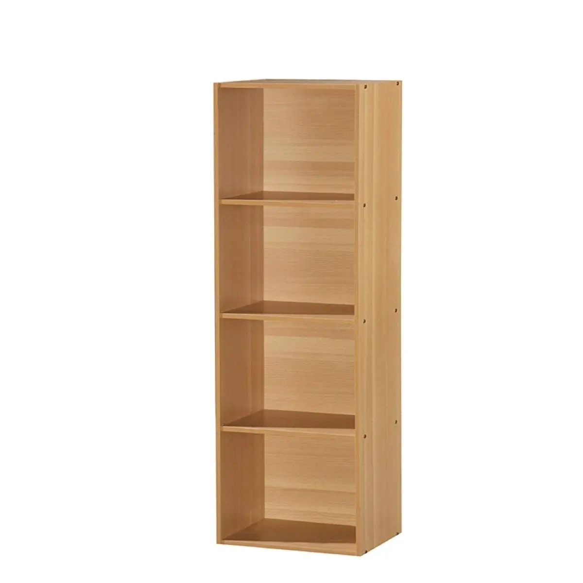 212 MAIN Hodedah HID24 Beech Minimalist 4-Fixed-Shelf Bookshelf Book Rack - 20 lbs Capacity Commercial Office Furniture for Systemizing Books & Home Storage Solutions, Systemize Books