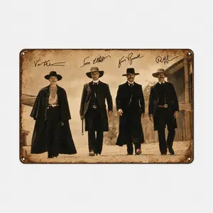 8x12 Inch/12×16 Inch Vintage Western Cowboy Metal  Sign,  Tombstone Movie  Decor, Rustic   Plaque for Man Cave, Garage, Bar, Office, Farmhouse Home Decor Gift