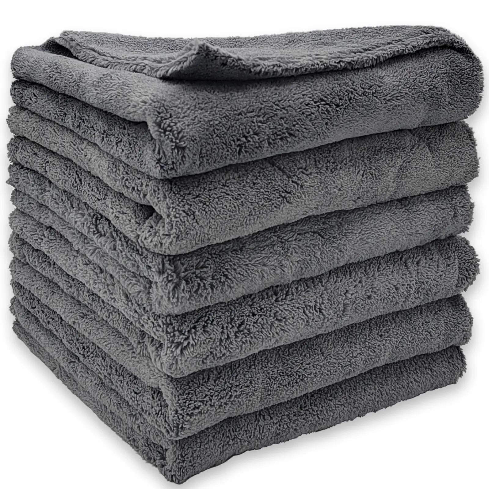 HOPLET Edgeless 550GSM Microfiber Cloths Multipack, 6-Pack 16"x16" Washable Set for Car Care - Washing, Detailing, Polishing, Super Absorbent Microfiber