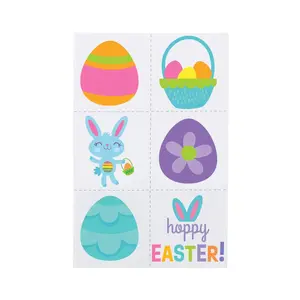 1 1/2" Bulk 72 Pc. Easter Colorful Glitter Temporary Tattoos