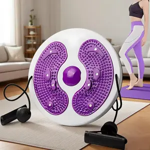 Waist Twisting Disc with Pull Rope, Portable 3D Point Massage Waist Trainer, Balance Training Equipment for Home Gym