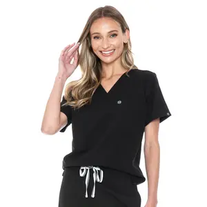 Women's Classic V-Neck Black Scrub Top