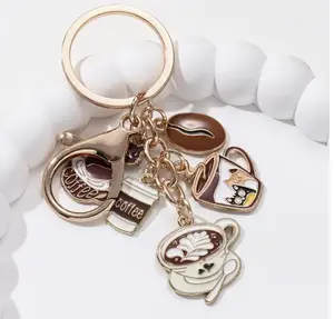 Coffee Theme Enamel Charms, For the Coffee  Lover Keychain – Fun Purse Charm Set, Stylish Car & Bag Accessory, Perfect Gift for Coffee Fans! Perfect festive decoration for your bag or keychain keys  chains appreciation gift