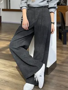 A women's Instagram style Korean style loose and wide leg pants with fashionable high waist and pleated design, loose and versatile, suitable for all seasons, suitable for home, indoor, and outdoor wear