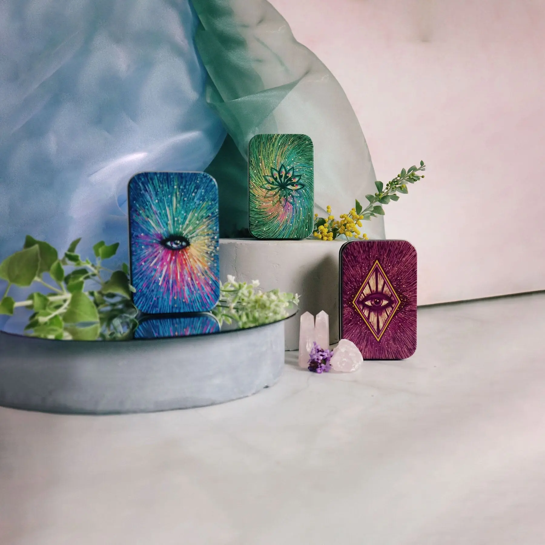 Triple Little Visions Tarot and Oracle decks