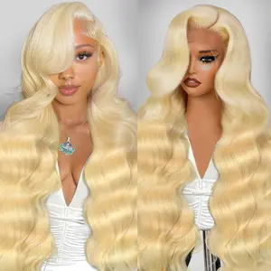Obde Hair 613 Blonde Body Wave Human Hair Wigs 13x6 360 HD Lace Frontal 360 Lace Wig Brazilian Virgin Hair Pre Plucked Natural Hairline for Women 20-38 Inch