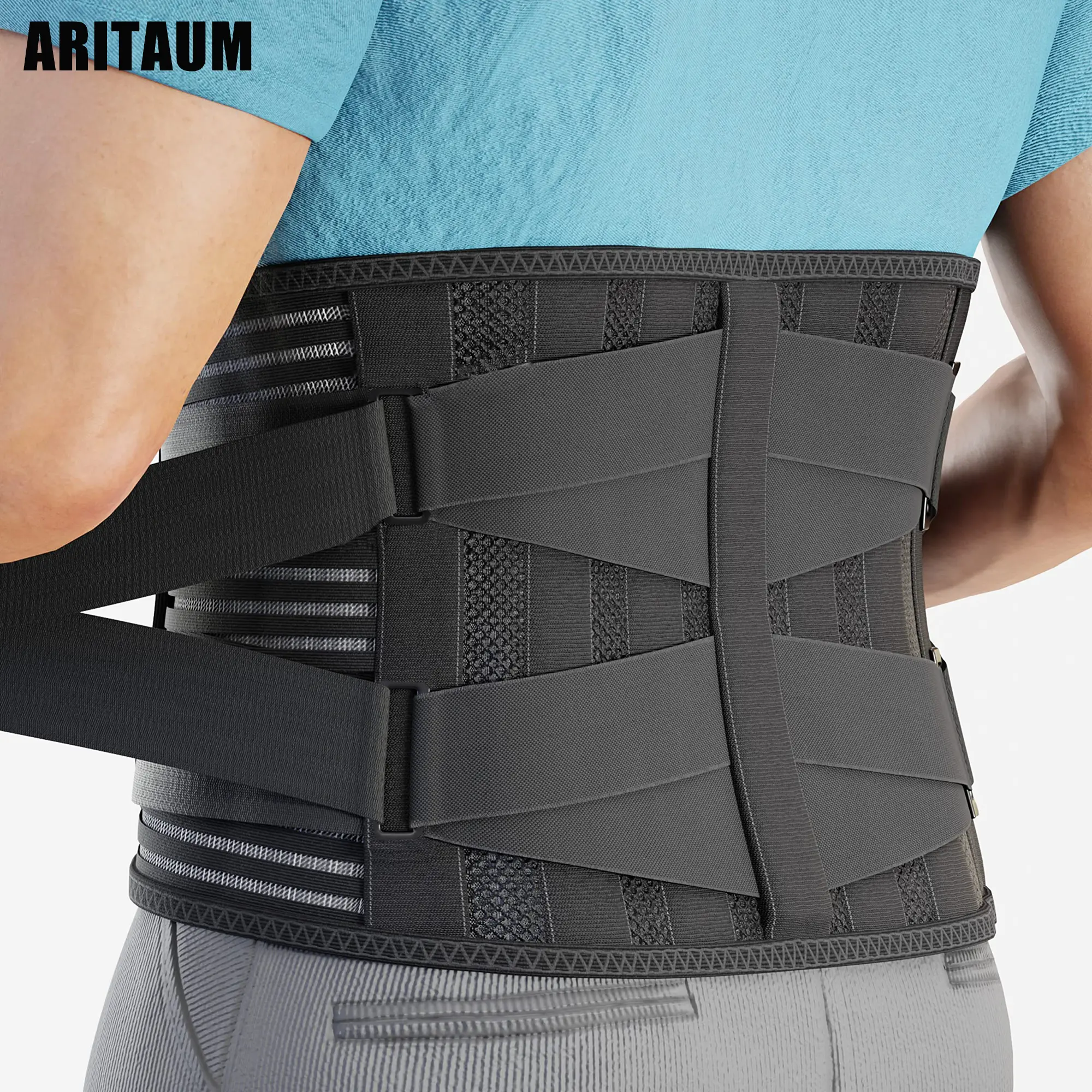 ARITAUM Lumbar Support Belt - Immediate Relief from Back Pain, Sciatica, Herniated Disc - Breathable Brace With Lumbar Pad - Adjustable Lower Back Waist Brace - For Men & Women Healthcare Tool
