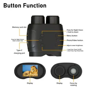 Night Vision Binoculars with 2.8 Inch Large Screen, 2000mah Battery, 1tb Storage Card, 7-Level Infrared, 10x Zoom, Ideal for Hunting Camping