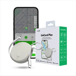 GlocalMe UniCord Plus 3-in-1 Tracker Device for Vehicles, 60W Retractable USB C Fast Charging Cable with Emergency WiFi Hotspot, Real Time Tracking and GeoFence, Unlimited Distance for Car Tracker