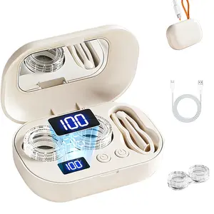 Travel-Ready Ultrasonic Contact Lens Cleaner | 4 Modes 360° Vibration | 90-Day Battery | For Soft/Colored Lenses