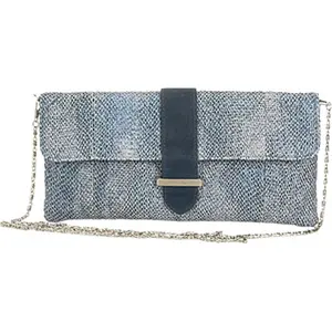 212 MAIN Aryana Rina-2-Bl Chic Blue Tweed Crossbody Clutch Purse, Chain Drop-In Strap, Magnetic Snap Closure, Women's Evening Handbag Shoulder Bag (DIY Craft Accessory for Specialty Supplies)