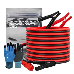 0 Gauge 16FT Jumper Cables for Heavy Duty Trucks & Cars 1000A Booster Cables with Copper-Clad Aluminum Wire Heavy-Duty Clamps Flexible PVC for 12V & 24V Gas or Diesel Vehicles