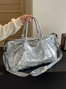 Fashion Sequins Travel Bag for Women, Large Capacity Shoulder Crossbody Luggage Bag, New Trendy Versatile Tote Gym Bag, Fashionable Bag, Multifunctional Bag
