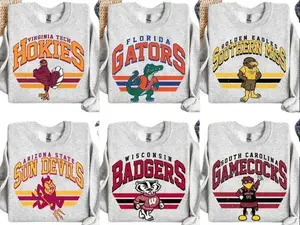Custom Your Team Vintage Football Sweatshirt, Retro College Mascot Graphic Tee, Sport Grey Unisex Shirt, Game Day Campus Fan Top